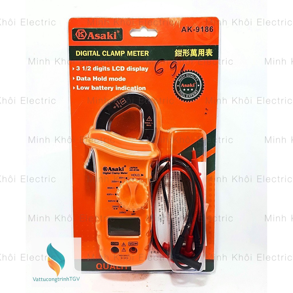 Ampe kìm Asaki AK-9186,ampe kìm điện tử Asaki,đồng hồ kẹp dòng đa năng, ampe kềm Asaki,ampe kềm điện tử,đồng hồ đo điện,đồng hồ vạn năng kỹ thuật số, đồng hồ đa năng,Đồng hồ ampe kìm kẹp dòng điện