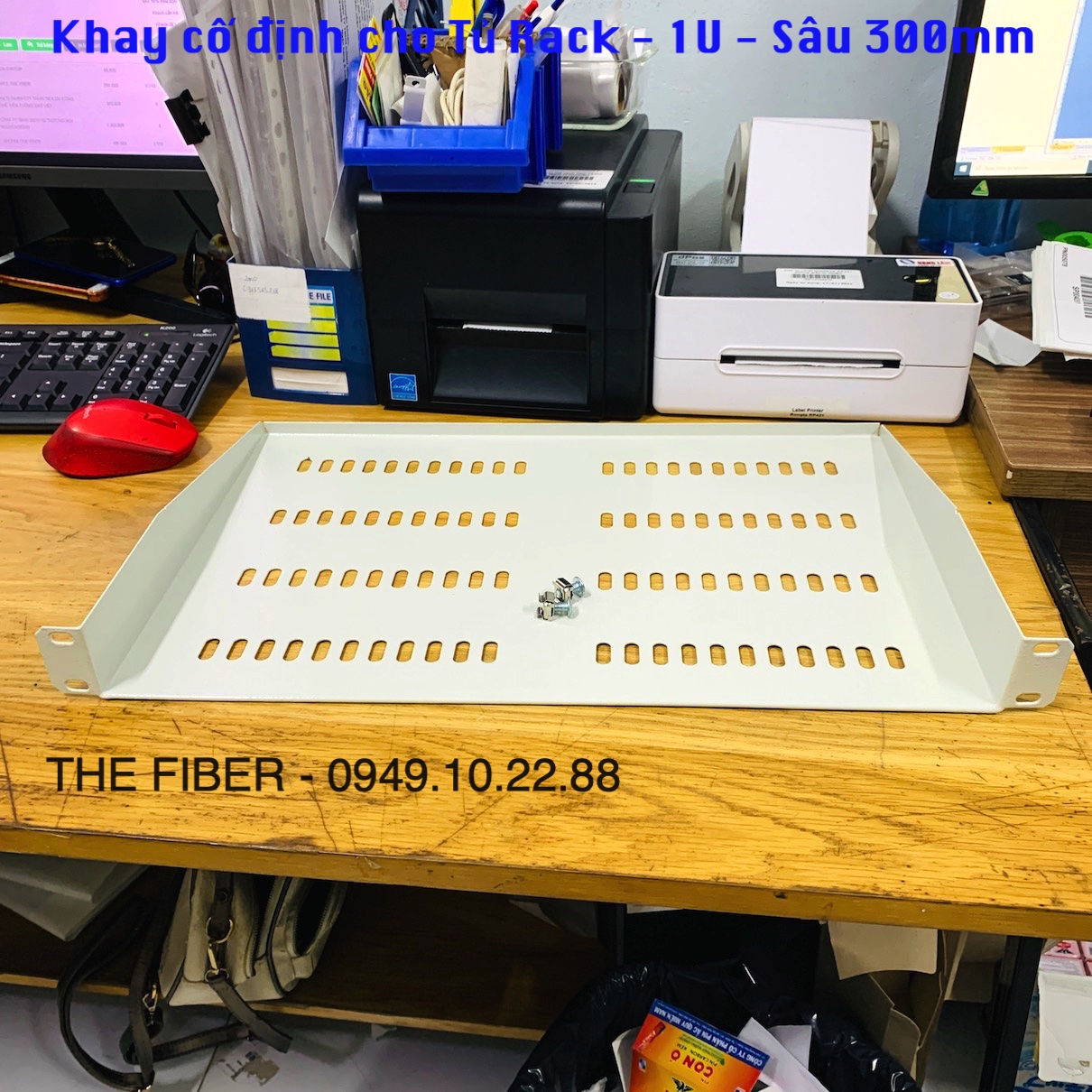 Khay cố định 1U cho tủ Rack - Sâu 300mm