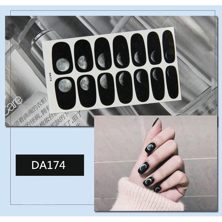 Set 14 Nhãn Dán Móng, Sticker Dán Móng tông nâu đen 💖💖💖