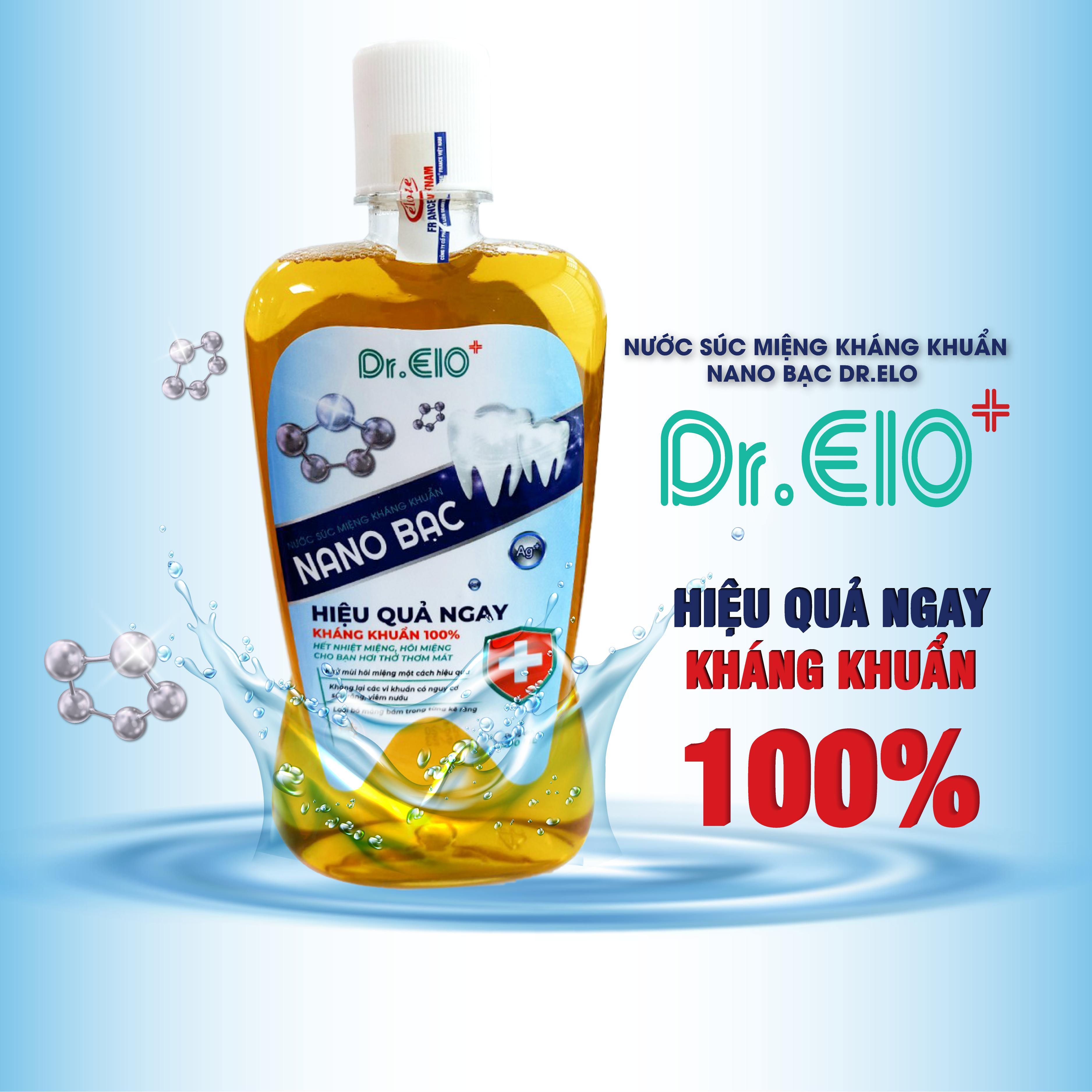 [CHAI 500ML] NƯỚC SÚC MIỆNG KHÁNG KHUẨN NANO BẠC Dr.ELO