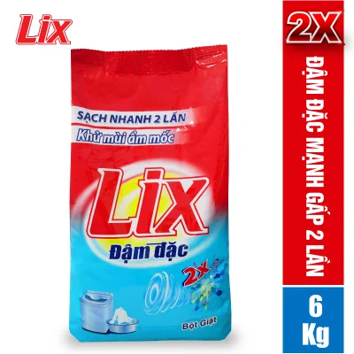[HCM]Bột Giặt Lix Extra Đậm Đặc 6Kg ED010 - Tẩy Sạch Vết Bẩn Mạnh Gấp 2 Lần