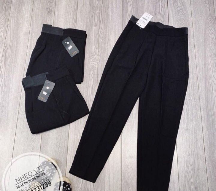 quần baggy nữ  vải sạn lưng chun chất co giãn