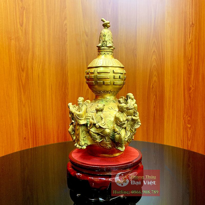 Hồ lô đồng phong thuỷ - hồ lô bát tiên đồng nguyên chất cỡ đại