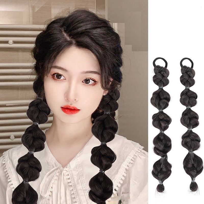 Tóc giả tết thắt bính J101 ❤️FREESHIP❤️ tóc tết thắt bính, tóc giả thắt bím