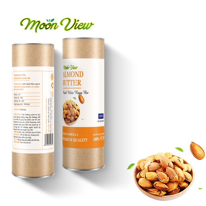 [Hũ 250g] Hạnh nhân Mỹ Rang Bơ Cao Cấp Moon View (vỏ mỏng, giòn thơm)