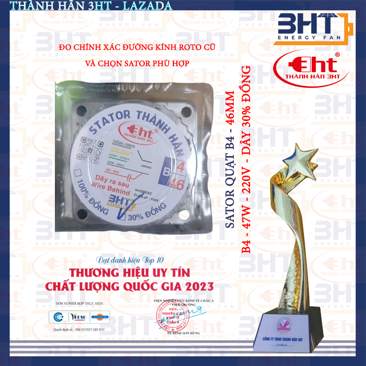 3 CÁI * Stator quạt B4 - 47W dây đồng (30-100%)
