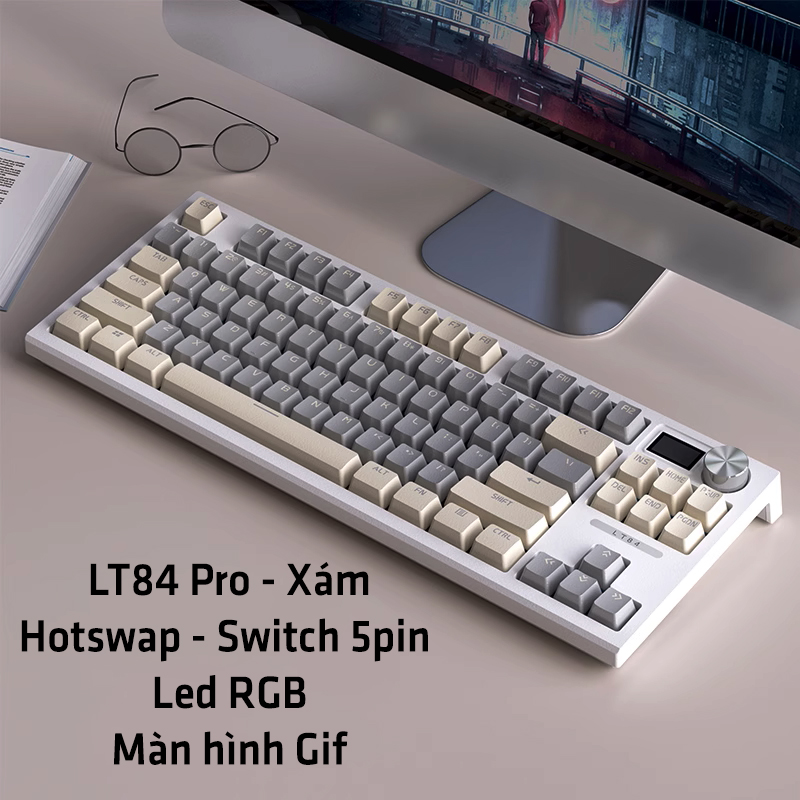 Bàn Phím Cơ Hotswap LANGTU LT84 Ba Chuẩn Kết Nối Bluetooth Không Dây Usb 2.4GHz Dây USB Type C LED RGB