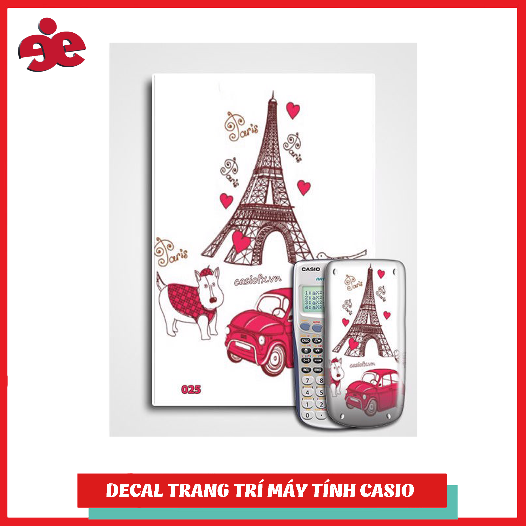 Decal trang trí máy tính casio/vinacal