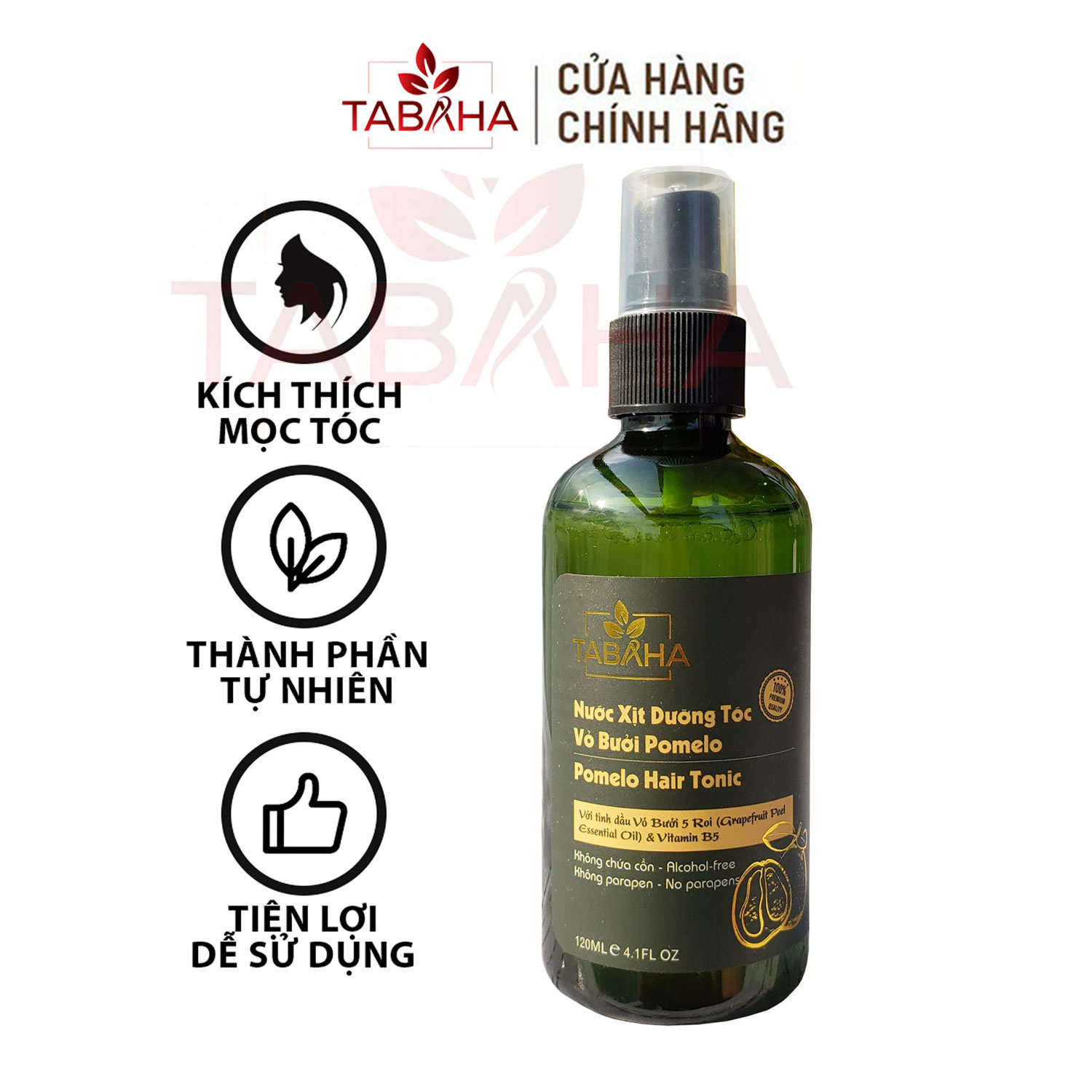 [HCM]Tinh dầu bưởi xịt mọc tócTabaha 120ml bổ sung thêm vitamin B5 giảm rụng nuôi dưỡng tóc bừ sâu bên trong