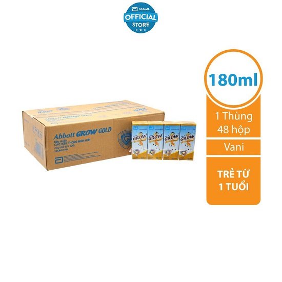 Thùng 48 hộp Sữa bột pha sẵn Abbott Grow nước 180ml/110ml