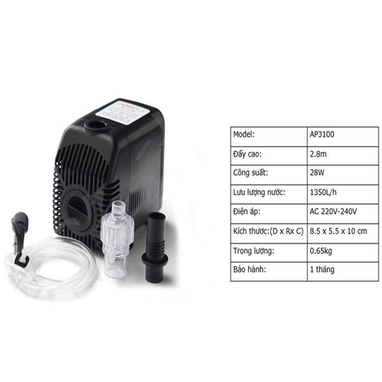 Máy Bơm Lifetech Ap 3100 cho hồ cá (Hàng Công Ty)