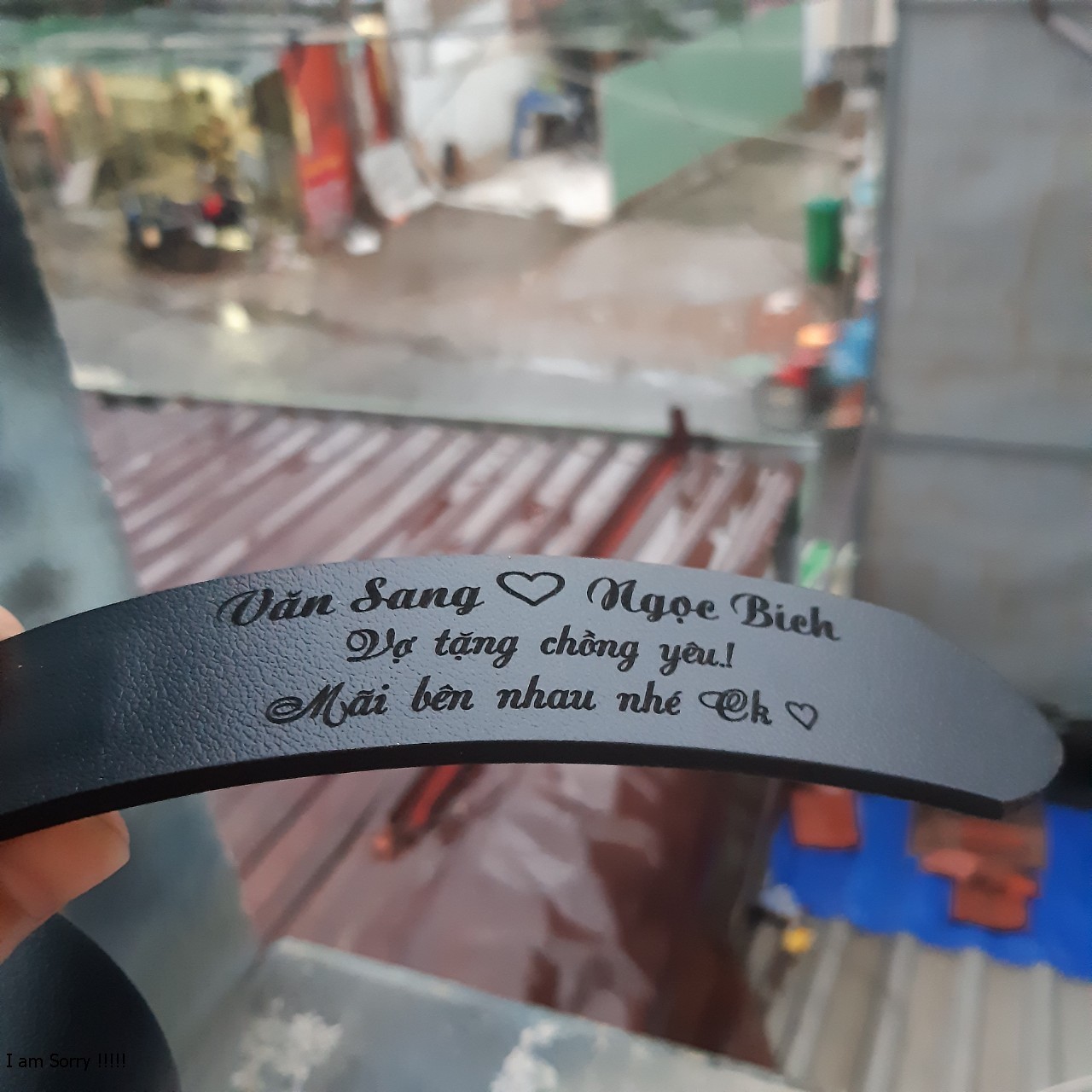 Dây lưng da thật khắc tên BYL 04