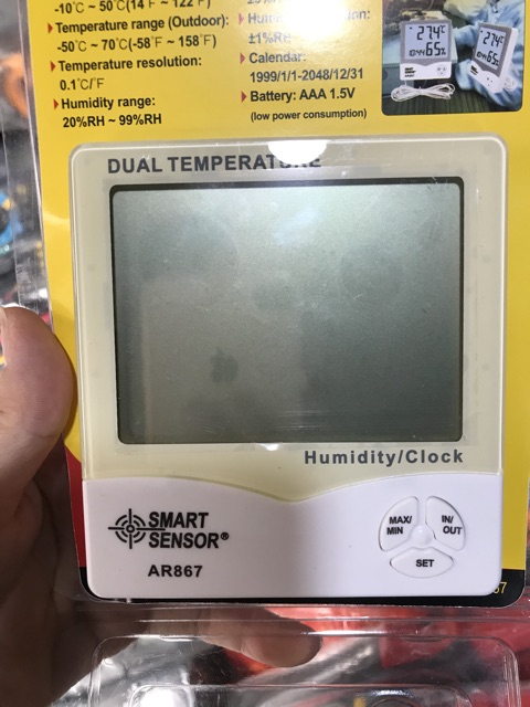 Đồng hồ đo nhiệt độ độ ẩm SMART SENSOR AR867