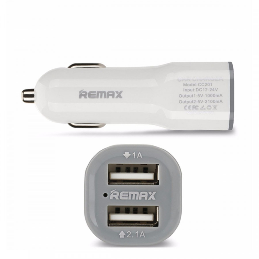 Củ sạc ô tô 2 cổng 2.1A USB Remax RCC201