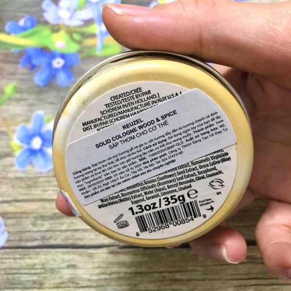 Sáp thơm cơ thể Reuzel Solid Cologne Wood Spice 35g