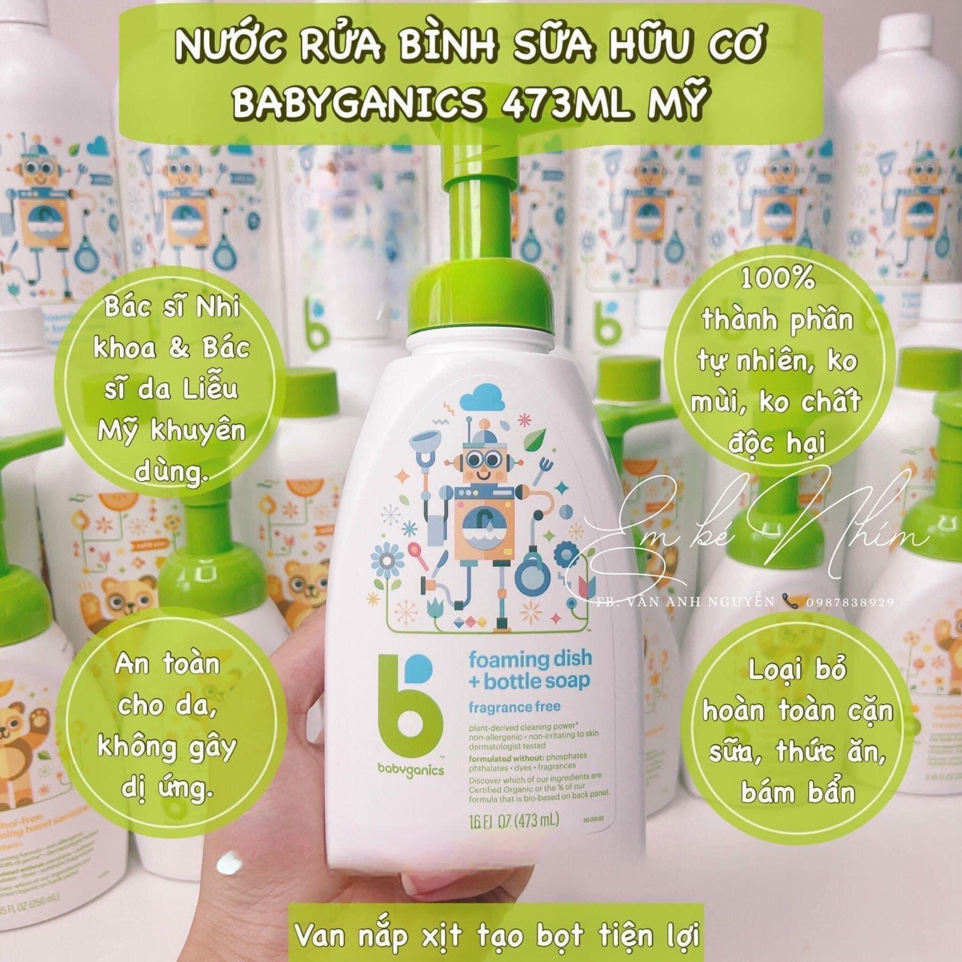 Nước rửa bình sữa Babyganics (chai 473ml - 946ml )