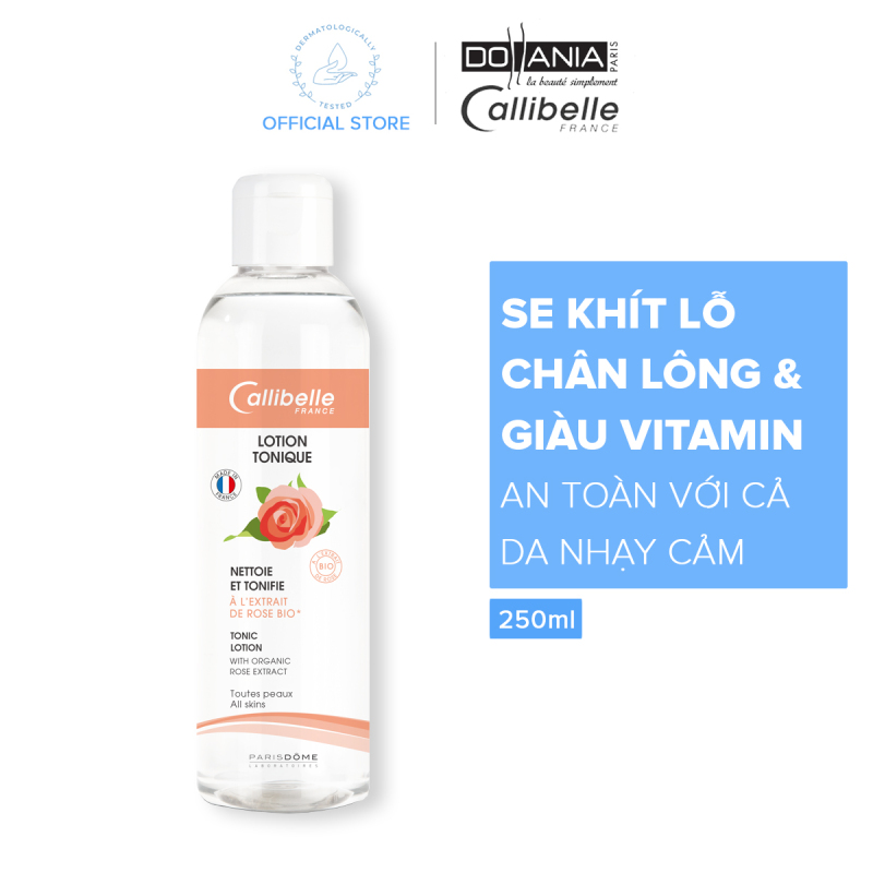 Nước hoa hồng Callibelle giúp làm sạch da và se khít lỗ chân lông 250ml