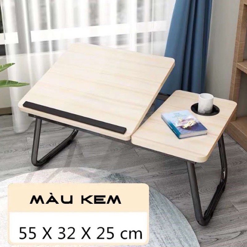 Bàn laptop Đa Năng, Bàn học Gấp Gọn Thông Minh, tuỳ chỉnh góc độ, có khay để cốc chặn laptop, ipad