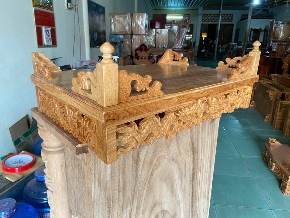 Bàn thờ treo tường Rồng ngang 60cm ( gỗ gõ đỏ )