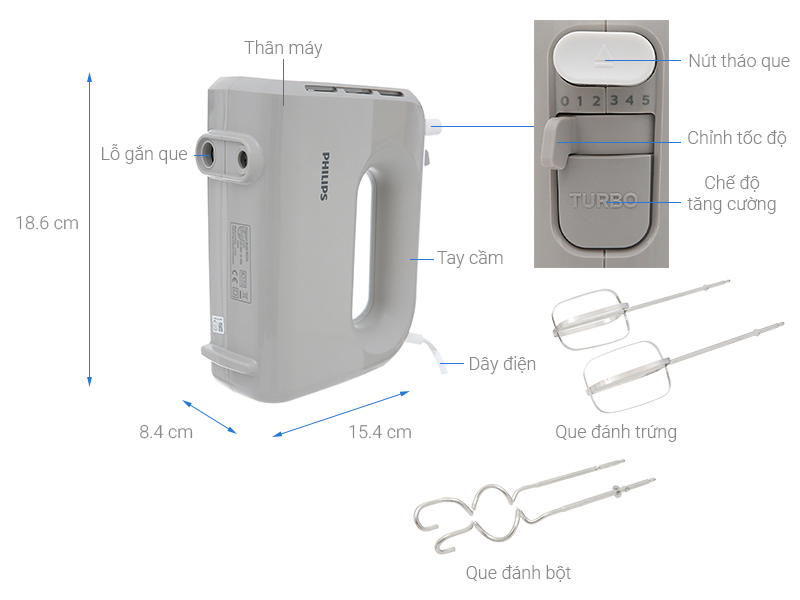 Máy đánh trứng Philips HR3705