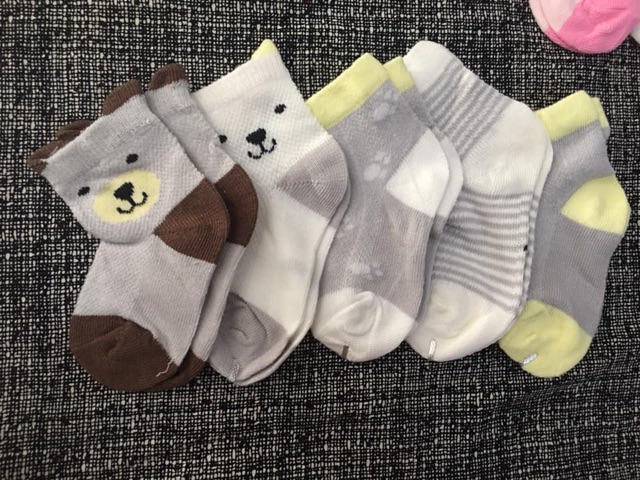 [HCM]SET 5 ĐÔI VỚ COTTON CHO BÉ TỪ SƠ SINH ĐẾN 1 TUỔI