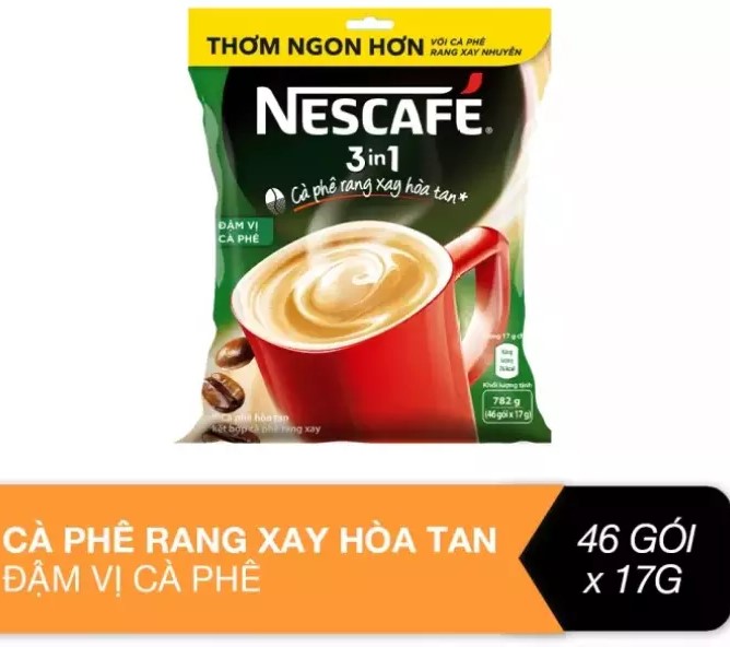 [HCM]Nescafé 3in1 cà phê rang xay hòa tan đậm vị cà phê (bịch 46 gói x 17g)