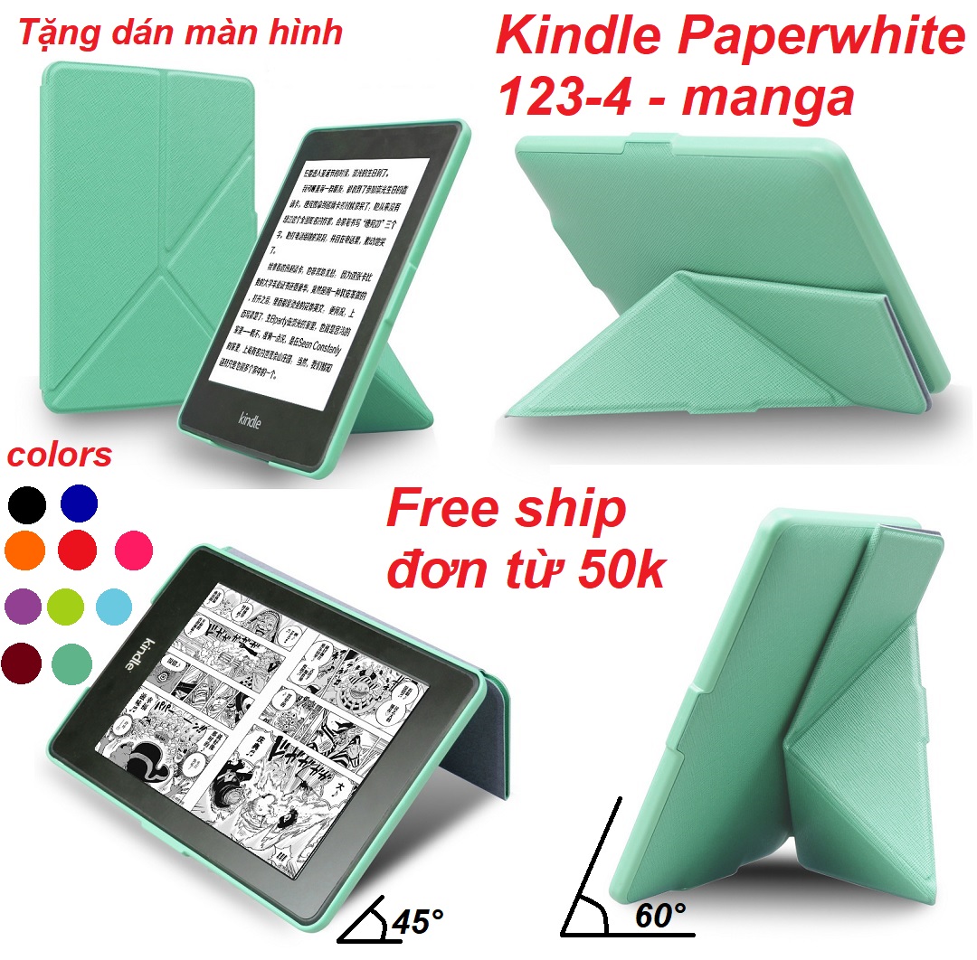 [Kindle các dòng] Bao da Smart Cover origami - tặng dán màn hình