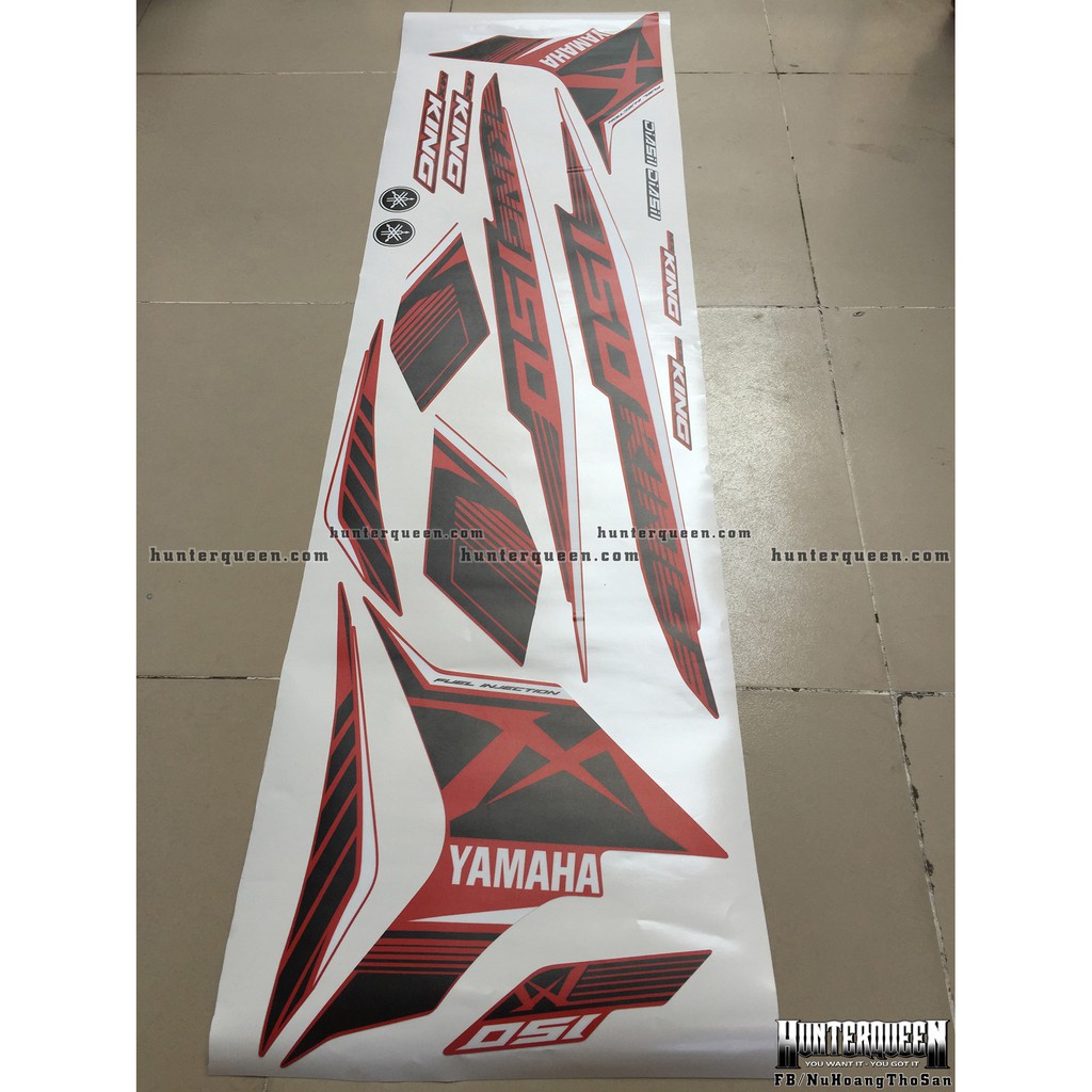 Tem Xe Exciter 150, Mx King. Tem Đỏ Đen Nhám, Dán Xe Đen