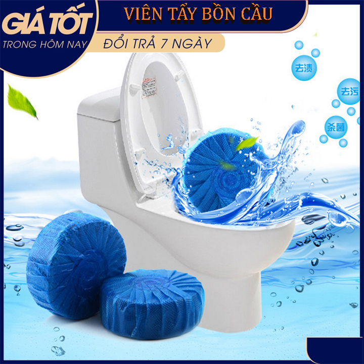 Bộ 10 viên khử mùi, khử trùng toilet giá rẻ (Xanh) - Combo 10 viên tẩy rửa vệ sinh - Viên tẩy rửa bồn cầu