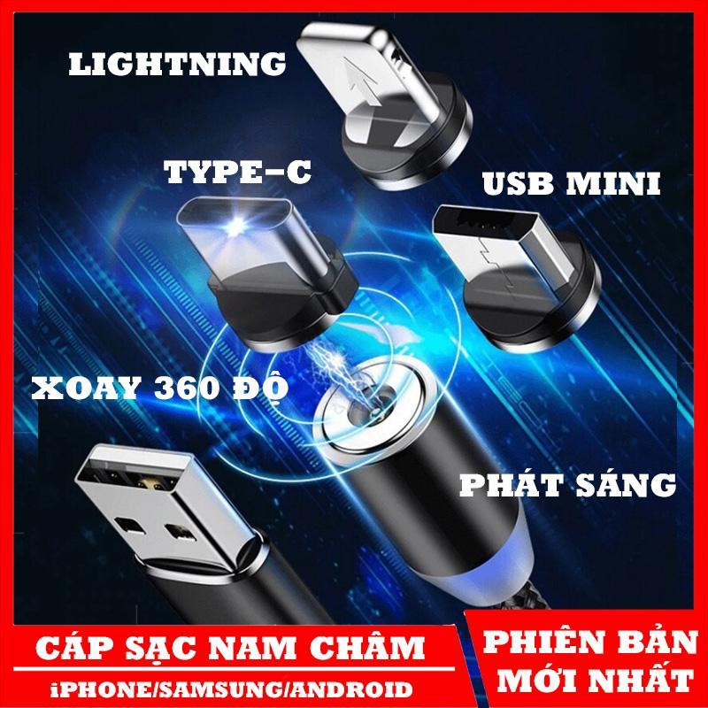 Cap sạc nam châm 3 đầu bọc dù