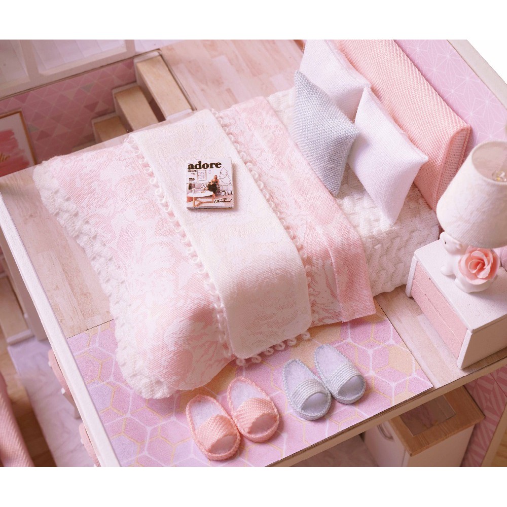 Nhà Búp Bê DIY - Pink House L022 ( Tặng Kèm Mica + Keo )