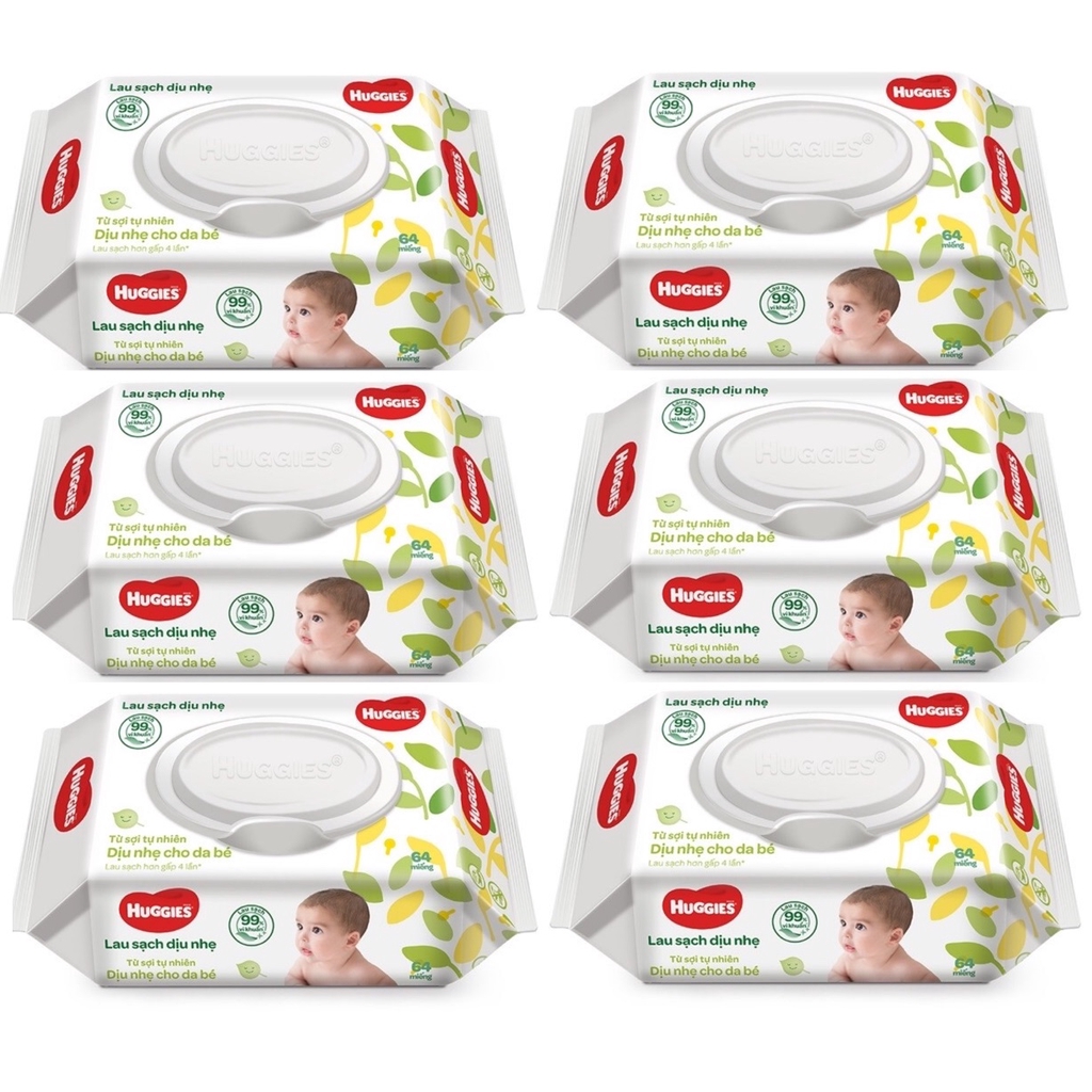 [HCM]Khăn ướt Huggies 64 miếng