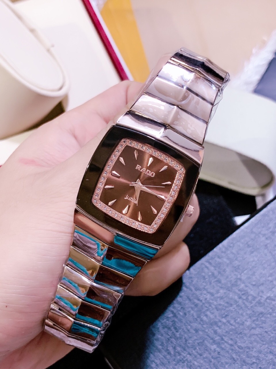 [HCM]Đồng Hồ Nam Vuông Dây Thép Size 36mm