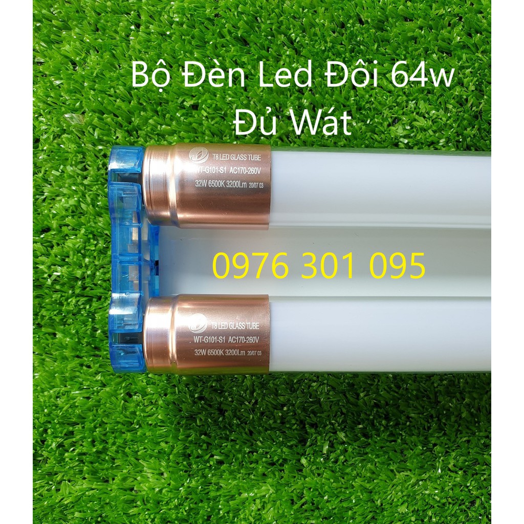 [COMBO 2] Bộ Led Đôi 1M2 64W Siêu Sáng (2 Máng & 4 Bóng) [Đủ Wat]