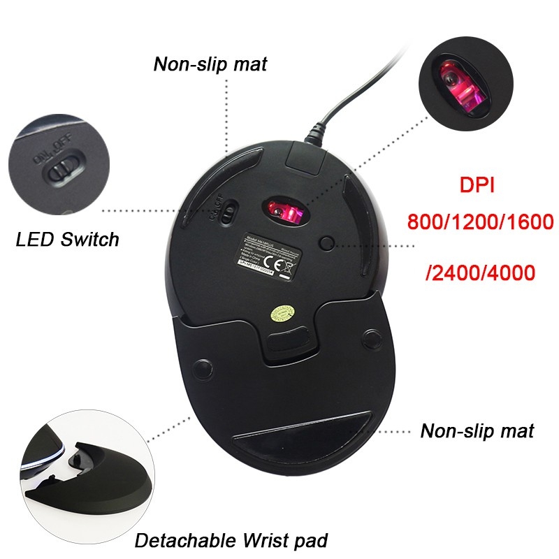 Chuột Đứng Có Dây Delux M618Plus