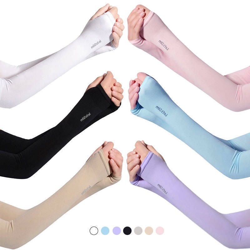 [HCM]Găng Tay Chống Nắng Xỏ Ngón Aqua-X Hàn Quốc - Bao Tay Đi Phượt Siêu Mát Ống Tay Xỏ Ngón Chống Tia UV Đi Xe Đạp