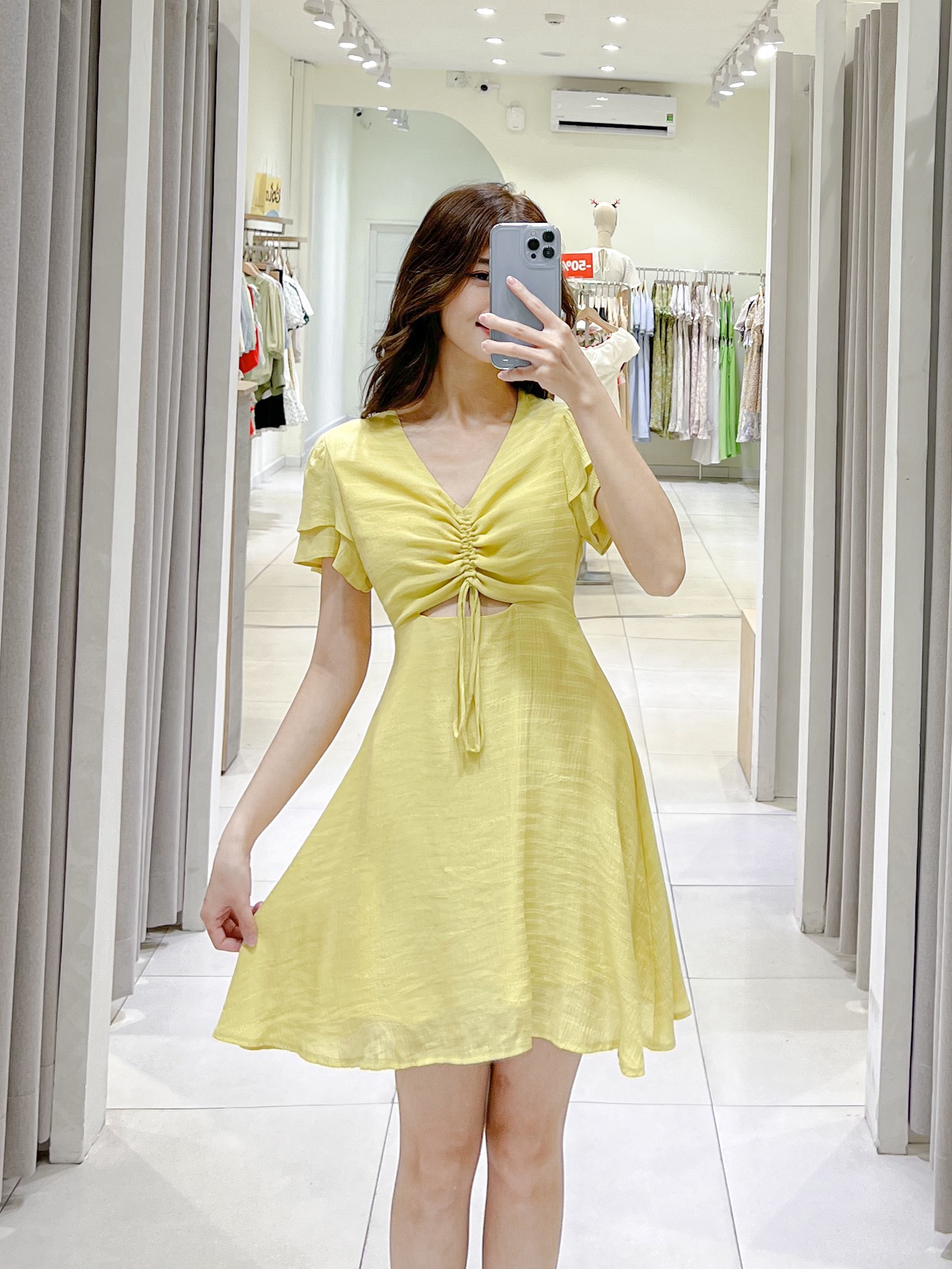 Đầm FELIA - Đầm cổ tim rút