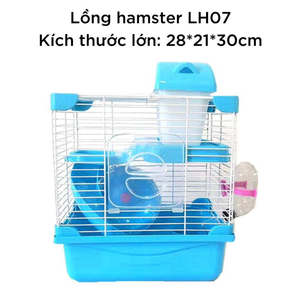 Lồng nuôi hamster 2 tầng - Lồng chuồng nuôi hamster kèm phụ kiện đầy đủ