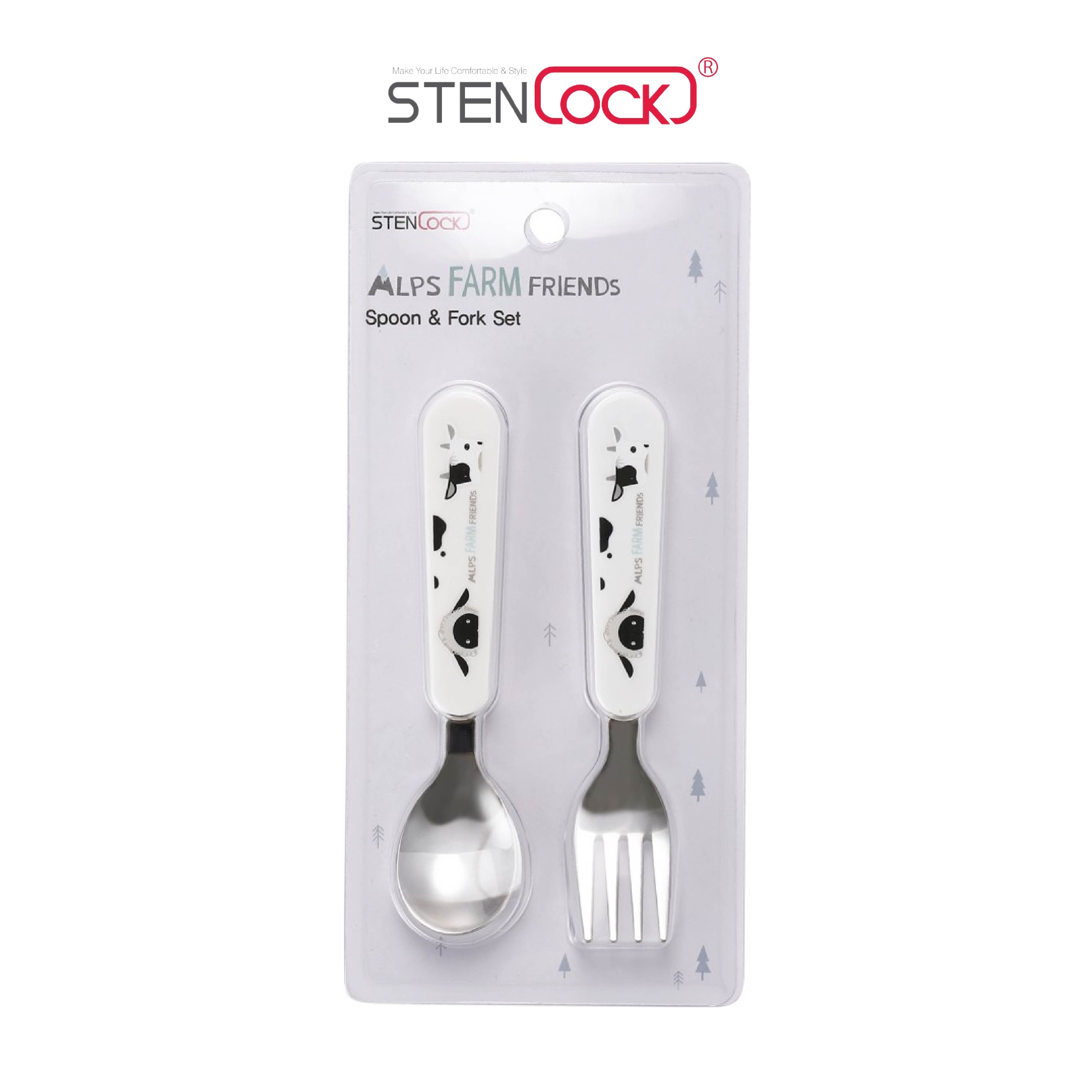 [HCM]Bộ muỗng nĩa ăn dặm STENLOCK Hàn Quốc (không hộp)