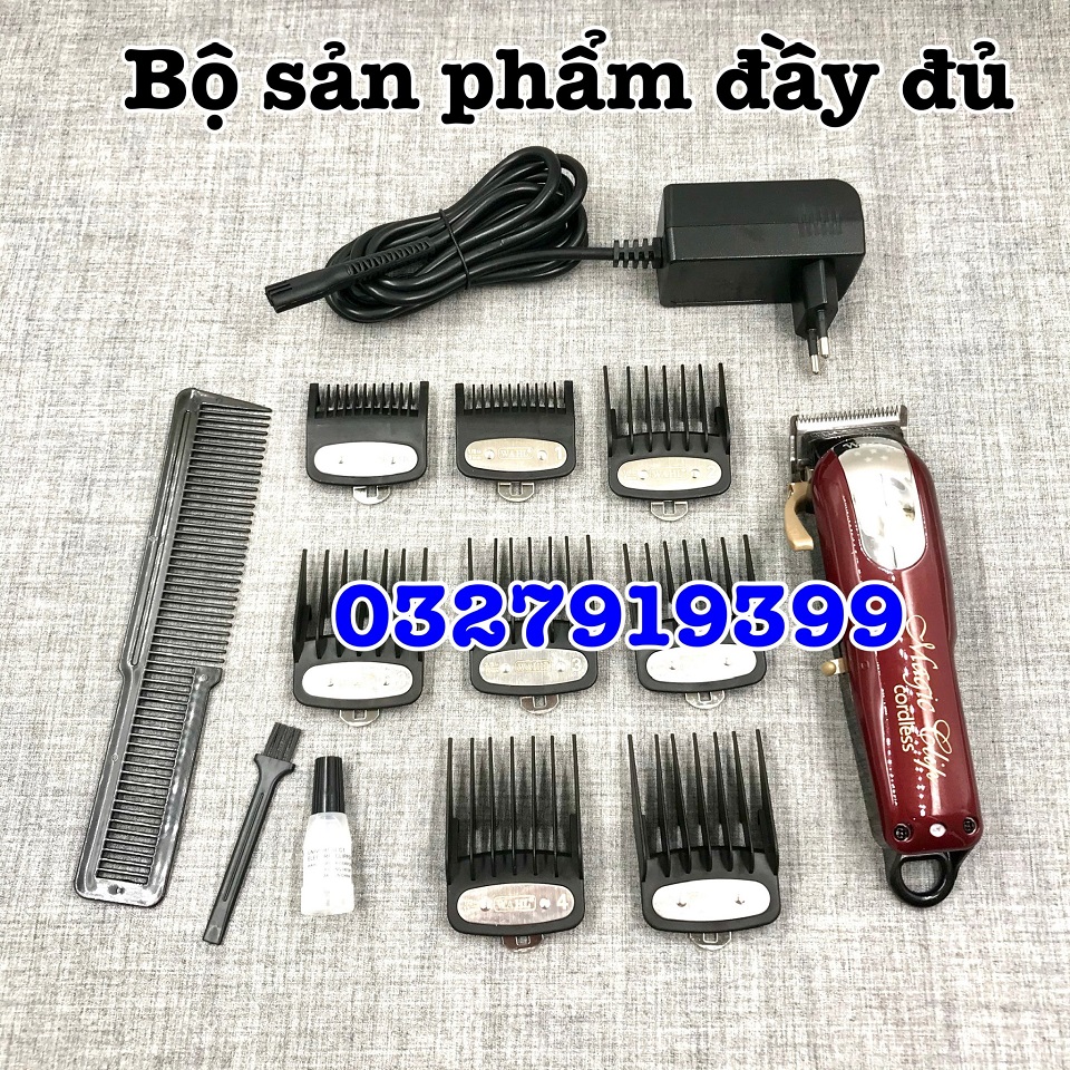 Tông đơ cắt tóc Magic Clip - lưỡi kép, lưỡi dưới kim loại titanium, lưỡi trên thép không gỉ, pin 2200mAh, bộ cữ gá thép, thiết kế chắc chắn, công suất 10W, bảo hành 3 tháng