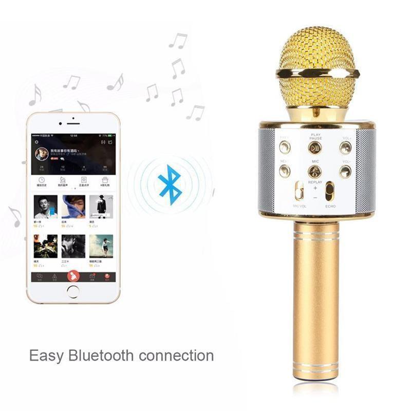 Mic Kèm Loa Bluetooth WS-858 Đa Năng 6 in 1