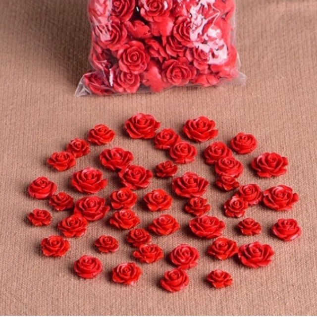 Charm hoa hồng chu sa - KL085