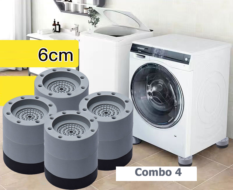 Combo 4 chân kê máy giặt 6 cm chống rung