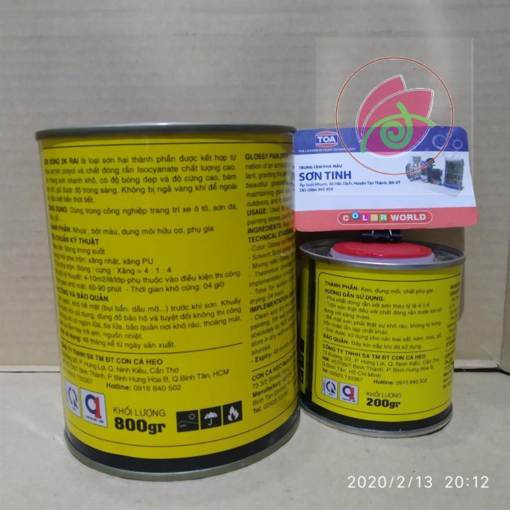 Sơn bóng 2K Rai cao cấp bộ 1kg