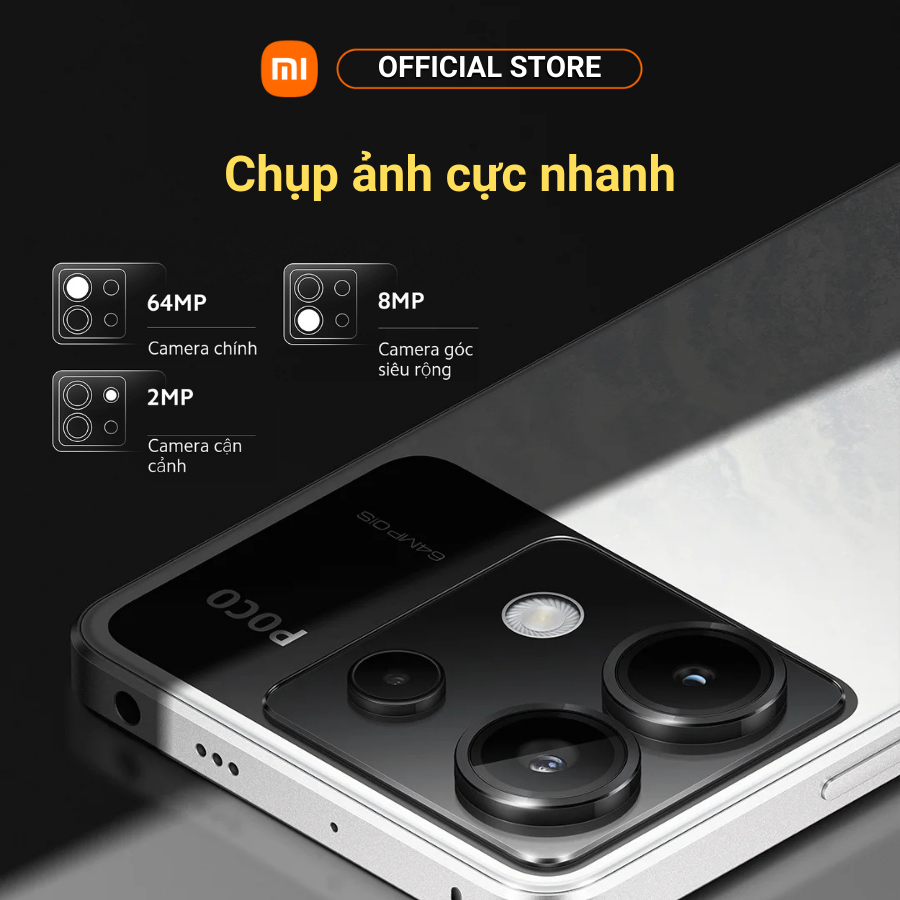 Điện thoại thông minh POCO X6 5G (8+256GB | 12+256GB) | AMOLED 120Hz | Snapdragon 7s Gen2 | 3 Camera 64MP | 5100mAh