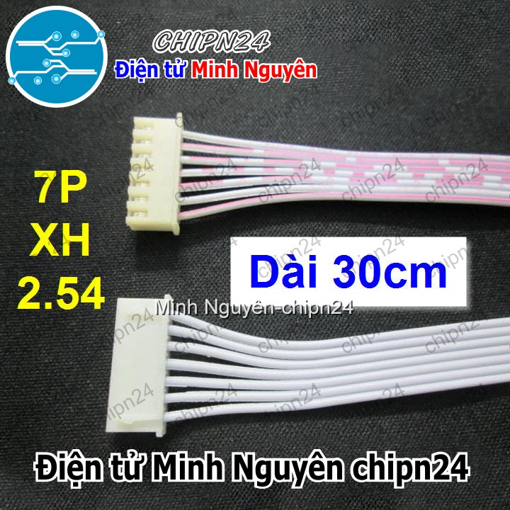 [2 sợi] (P27) Dây bẹ trắng 7P XH2.54mm 2 đầu cắm dài 30cm - HH001136