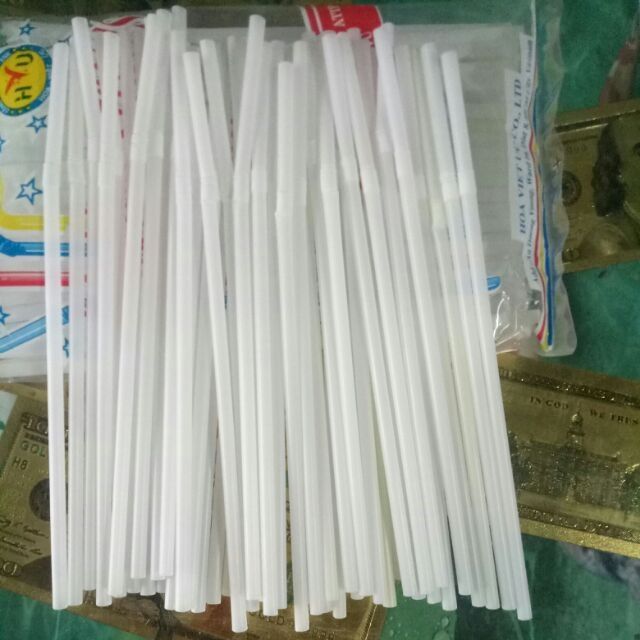 Ống hút bẻ đầu trắng/ sắc màu (bịch)