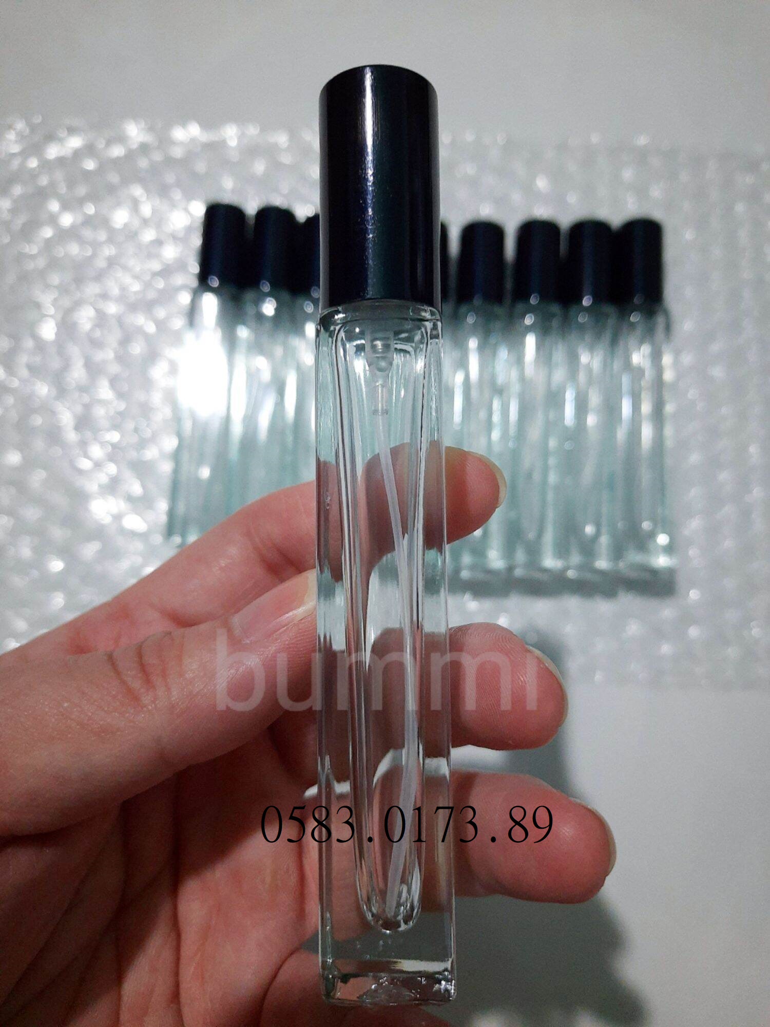 Vỏ chai chiết nước hoa 10ml chai chiết nắp đen vàng bạc