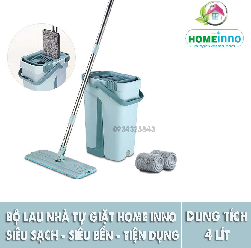 Bộ lau nhà tự giặt siêu sạch HomeInno siêu sạch, siêu bền