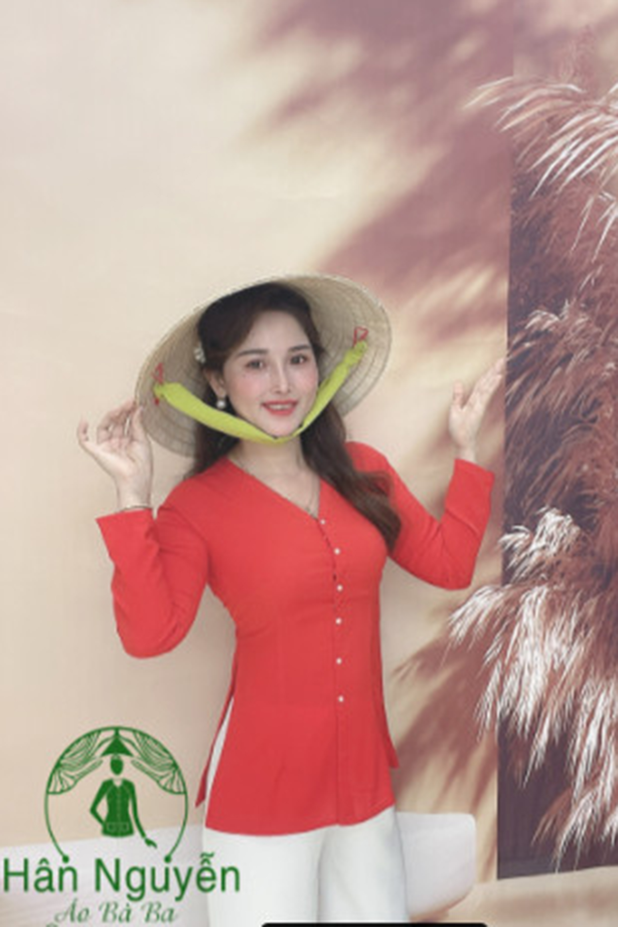 B.A29 - (Áo Lẻ) Bà Ba Voan Cổ Tim Cài Nút